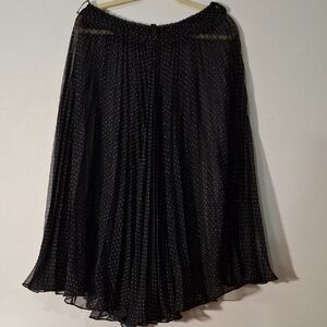 Chic Black Polka Dot Midi Skirt